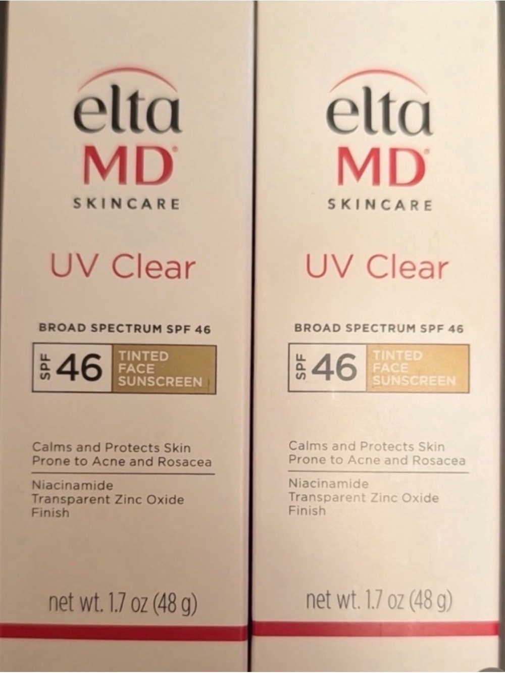 EltaMD UV Clear SPF 46 Tinted Sunscreen - Beige and White Packaging